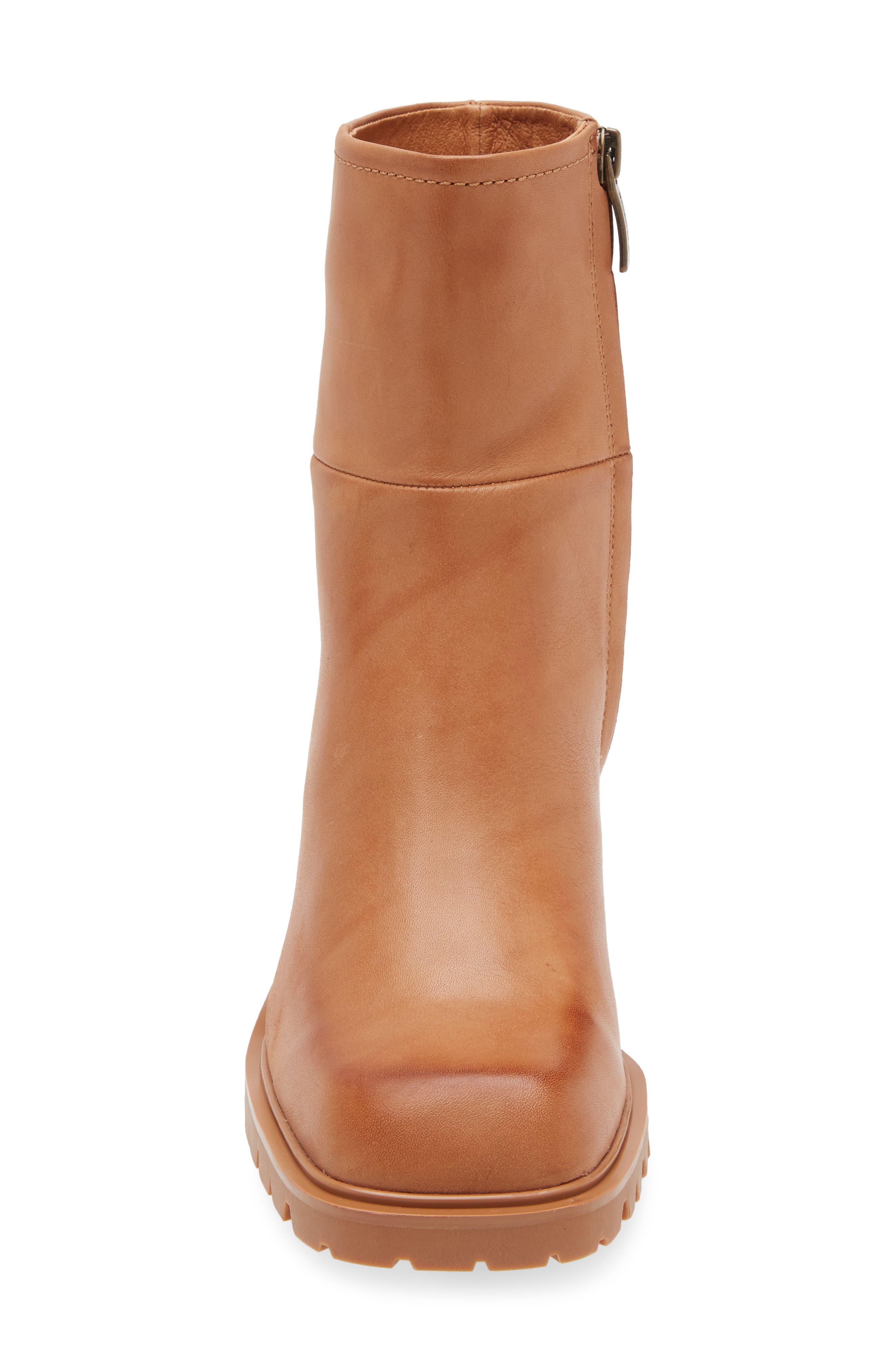 Chocolat Blu Navi Platform Bootie, Alternate, color, Tan Leather