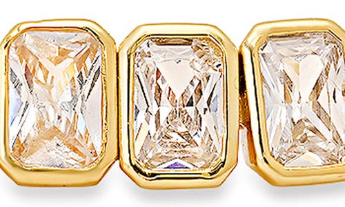 Queen Jewels Emerald Cut Cubic Zirconia Tennis Bracelet In Gold