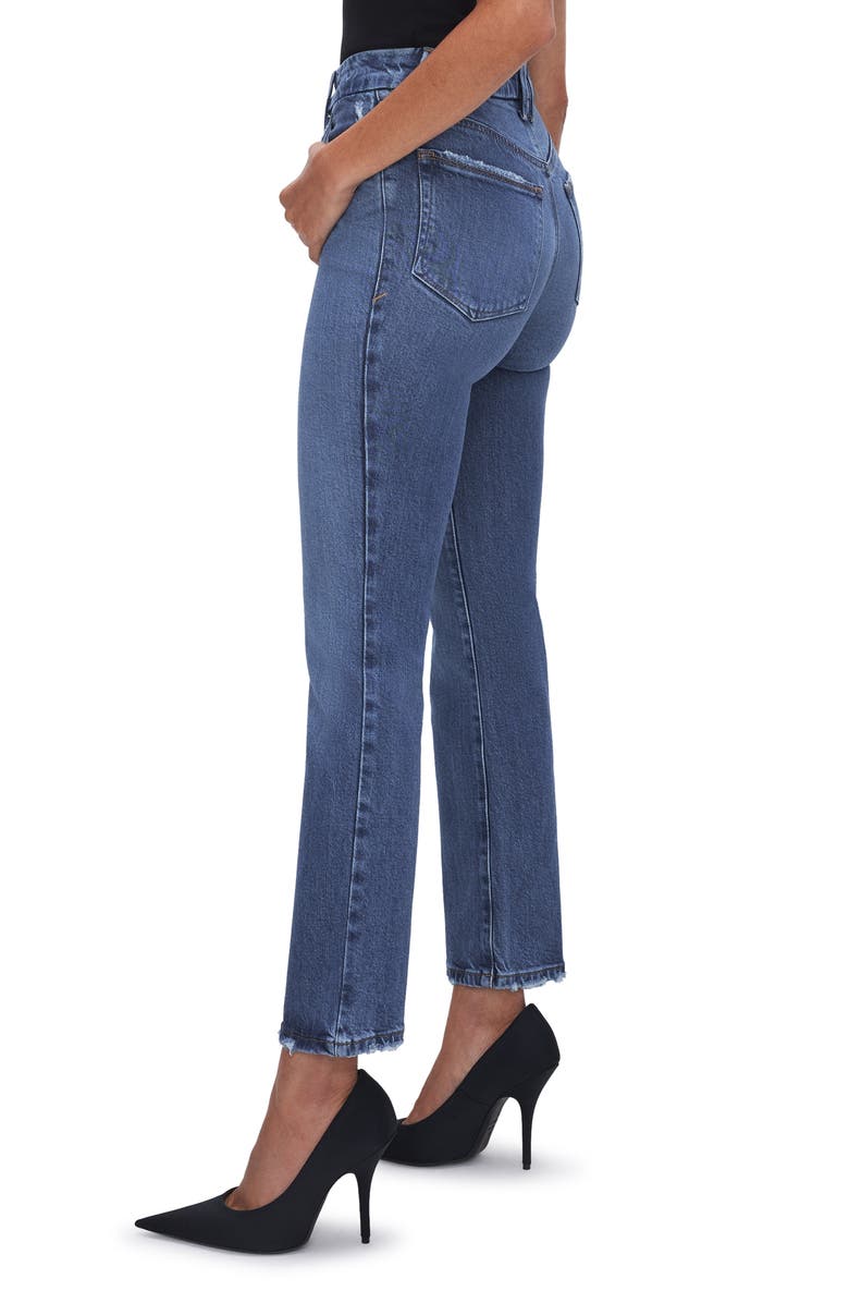 Good American Good Legs Soft-Tech High Waist Ankle Straight Leg Jeans, Alternate, color, Indigo513