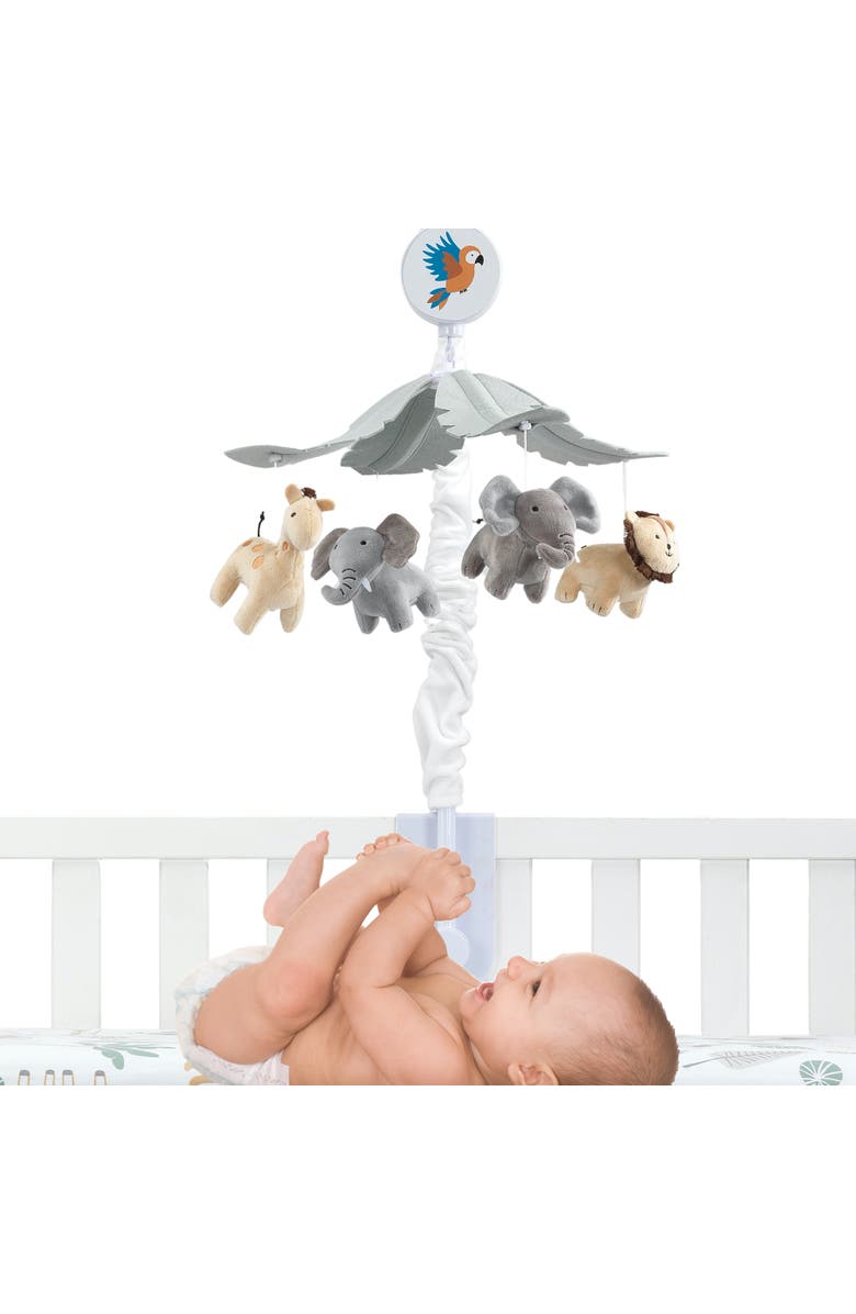 Lambs & Ivy Jungle Friends Musical Baby Crib Mobile Animals Soother Toy, Alternate, color, Multicolor