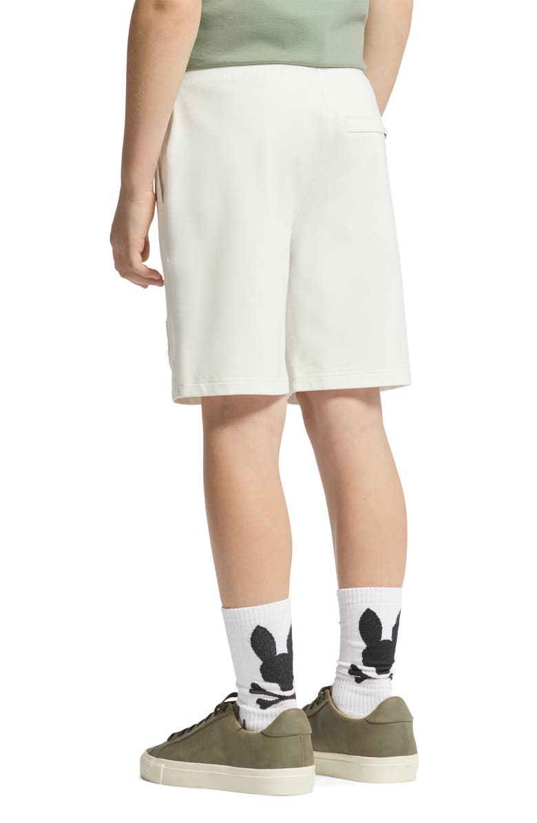 Psycho Bunny Kids' Embroidered Shorts, Alternate, color, Ecru