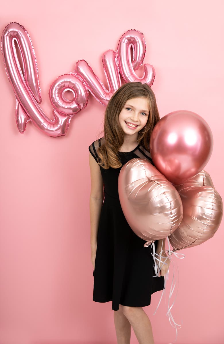 LOVE, NICKIE LEW Illusion Shoulder Skater Dress, Alternate, color, 