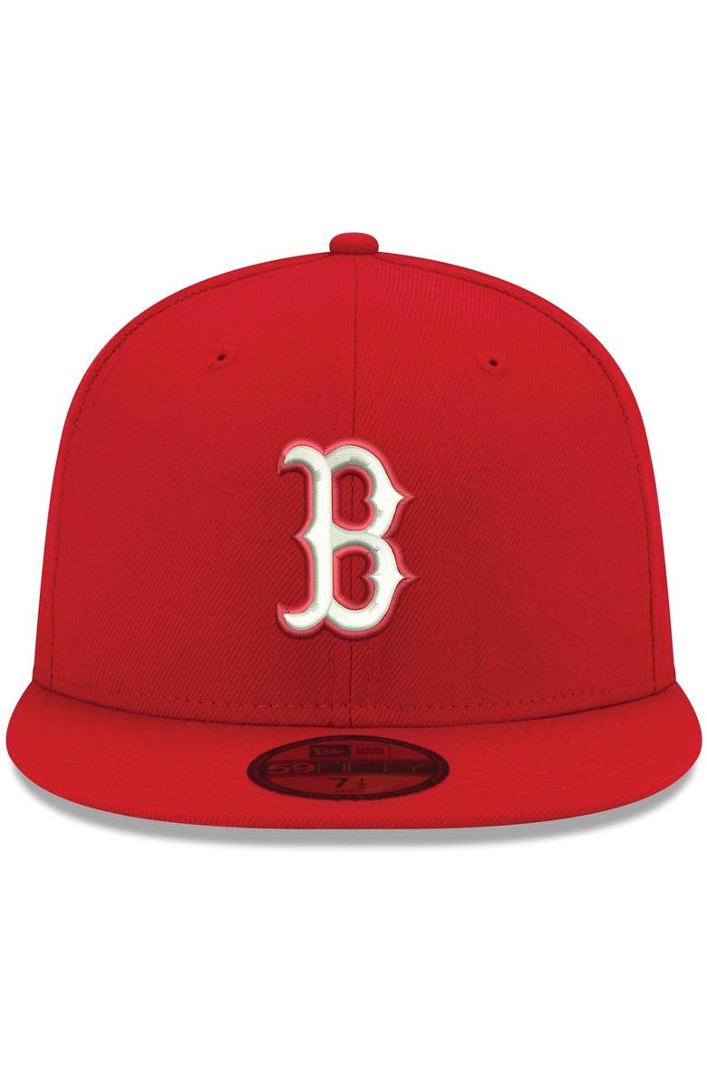 New Era Men's New Era Red Boston Red Sox White Logo 59FIFTY Fitted Hat, Alternate, color, 