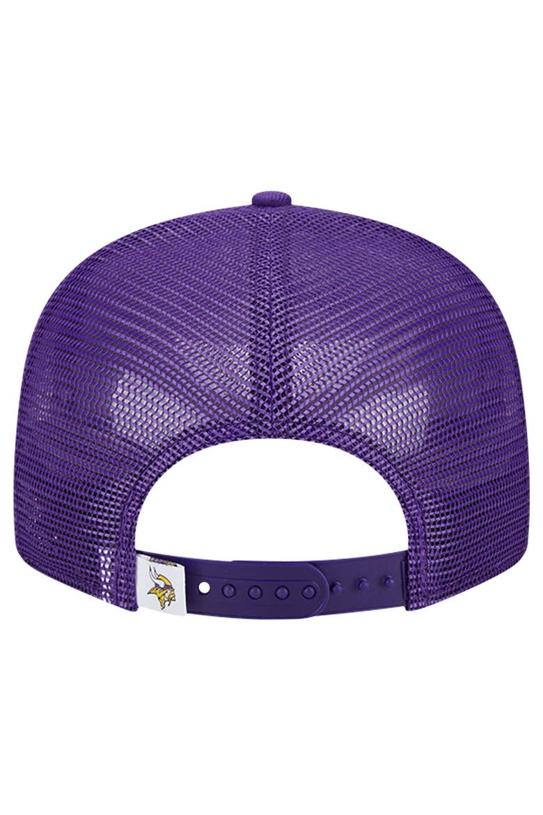 Men's New Era Purple Minnesota Vikings Main Trucker 9FIFTY Snapback Hat, Alternate, color, Purple