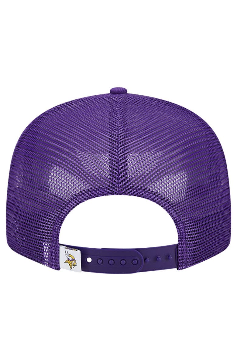 New Era Men's New Era Purple Minnesota Vikings Main Trucker 9FIFTY Snapback Hat, Alternate, color, Purple