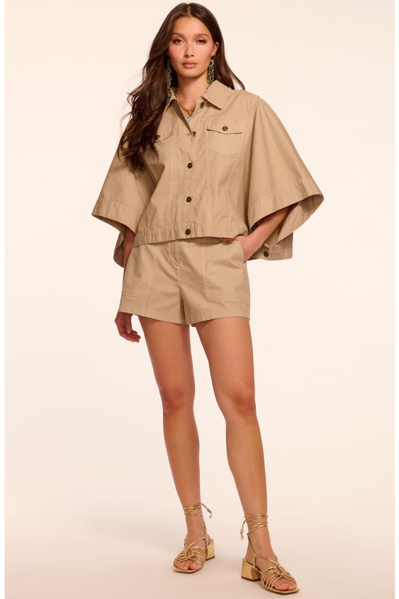 Hilary Stretch Cotton Canvas Shorts, Alternate, color, SANDSTONE