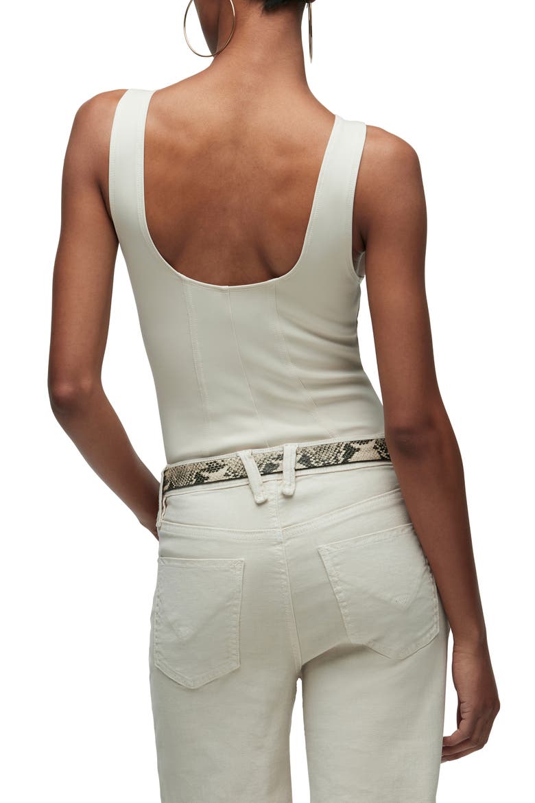 Scoop Neck Bodysuit, Alternate, color, CREME