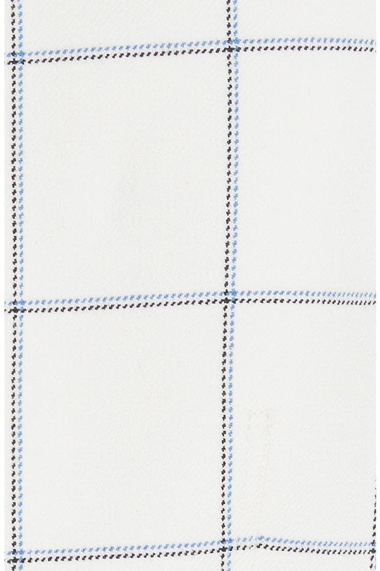 Windowpane Plaid Ruched Cuff Top, Alternate, color, IVORY MULTI