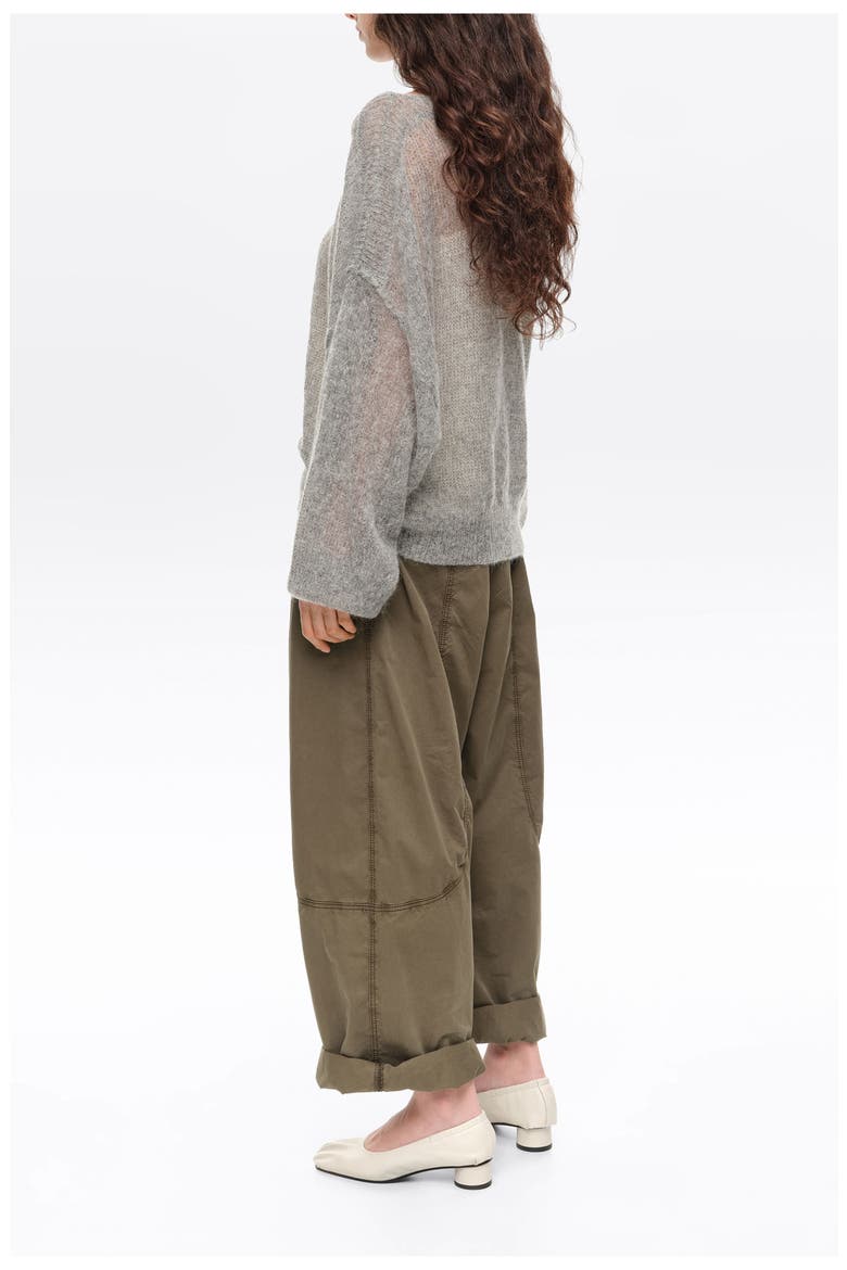 Mohair boat neck sweater, Alternate, color, MELANGE GREY