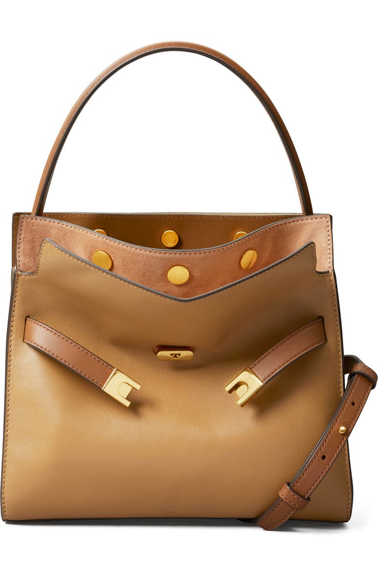 Tory Burch Lee Radziwill Small Leather Double Bag, Main, color,