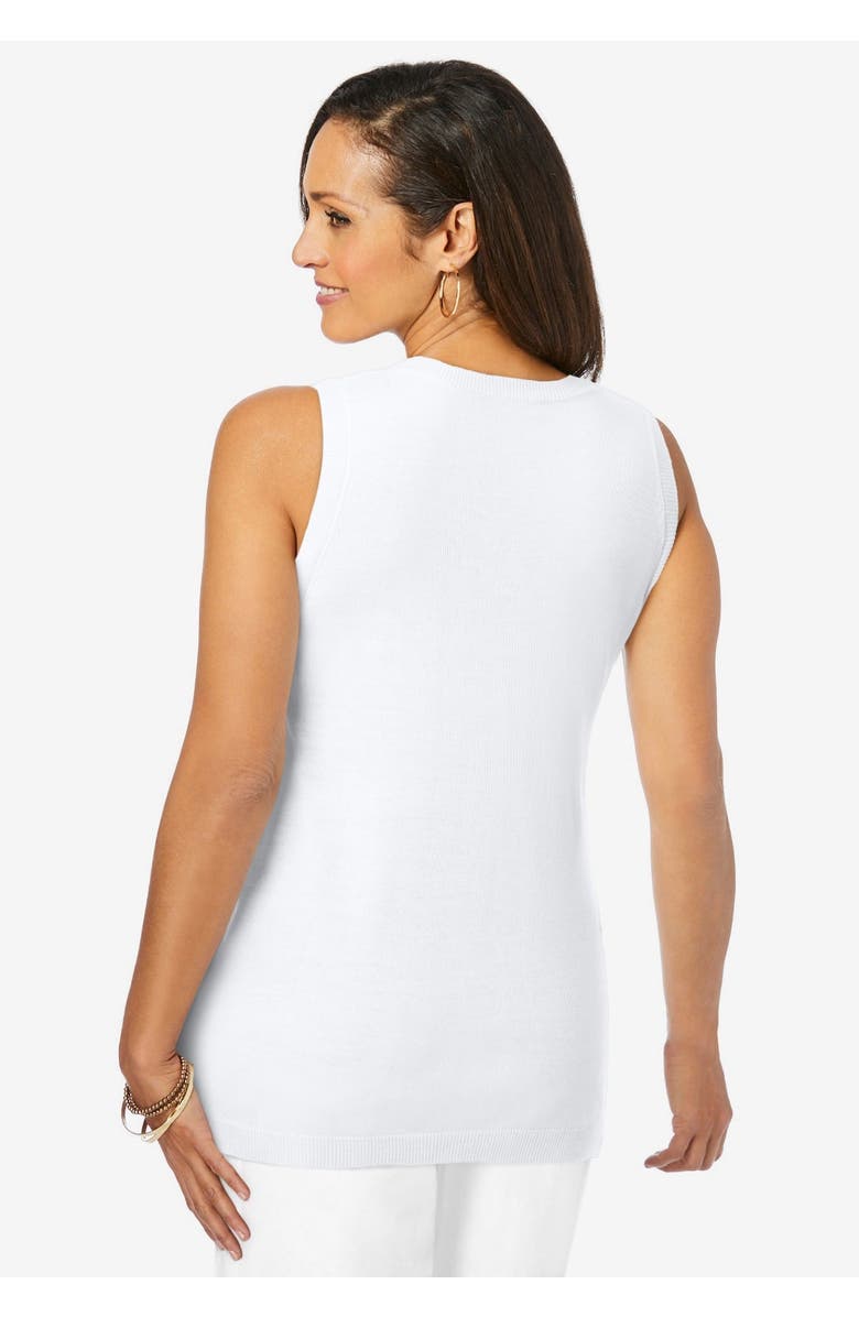 Jessica London Scoop-Neck Sweater Tank, Alternate, color, White