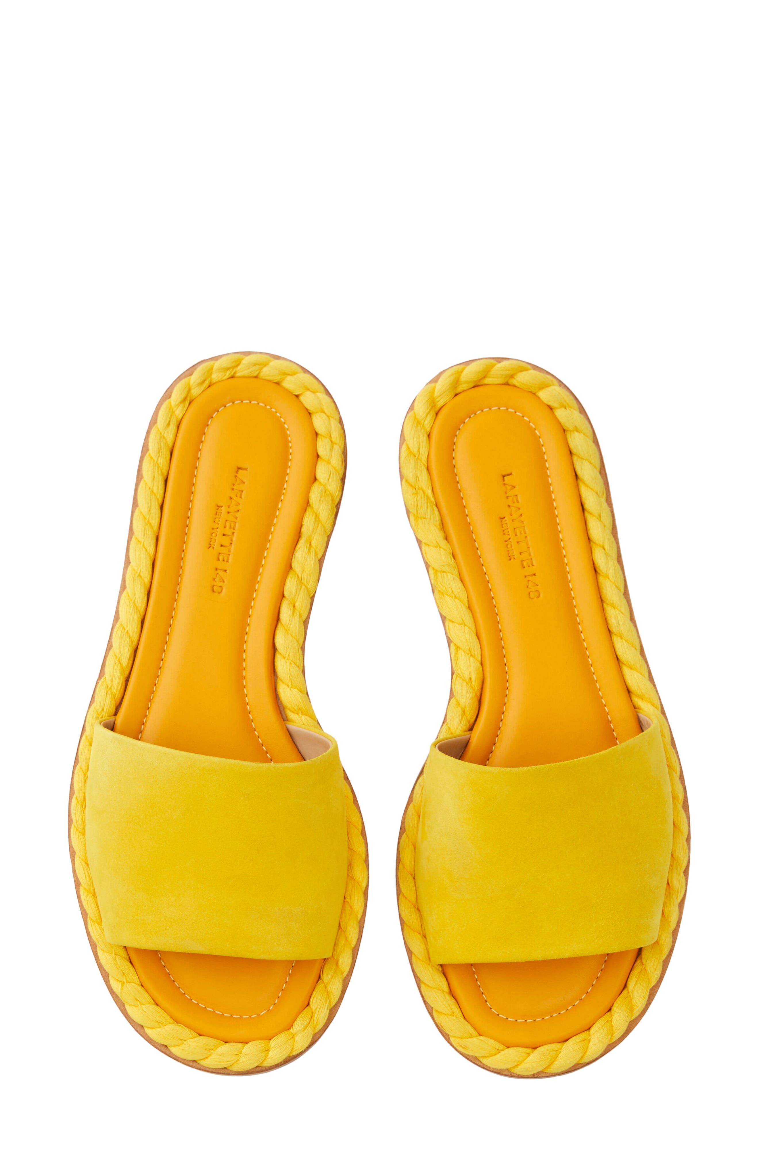 Lafayette 148 New York Slide Sandal, Alternate, color, Golden Yellow