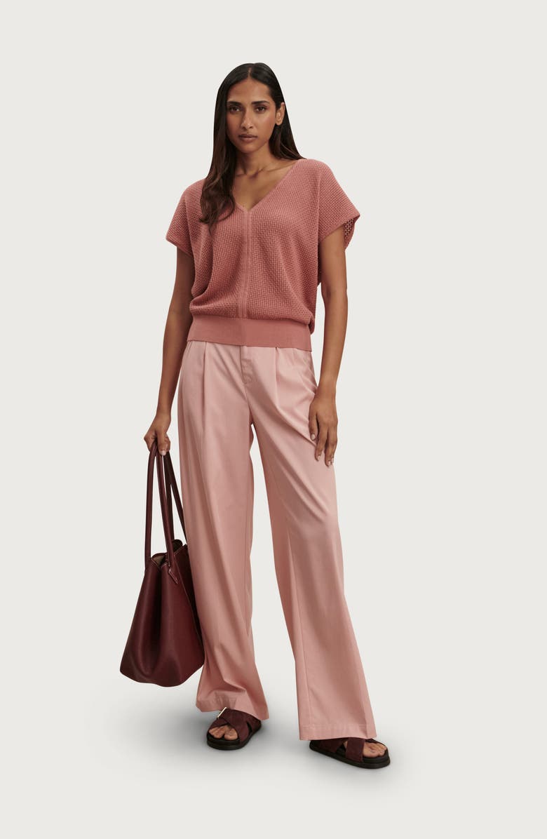 Varley Ashford Knit V-Neck Sweater, Alternate, color, Ash Rose