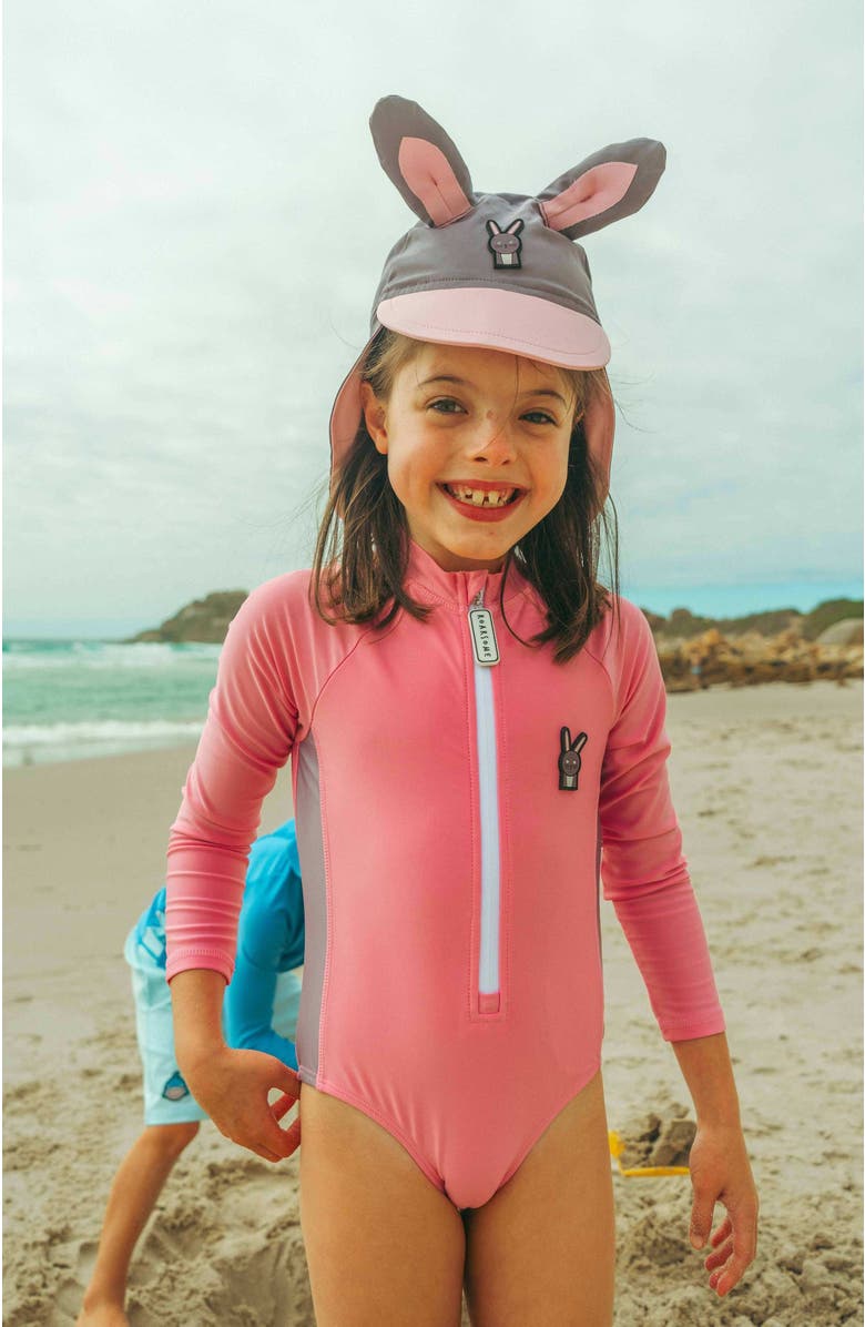 Roarsome Hop Swimsuit Little Kids & Big Kids, Alternate, color, Medium Pink