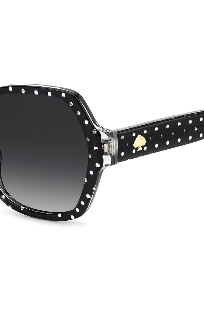 Kate Spade New York layne 57mm geometric square sunglasses, Alternate, color, Pattern Black/ Dark Grey Sf