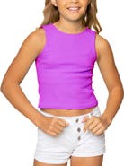 Malibu Sugar Ribbed crop sports tank top - Big Kid