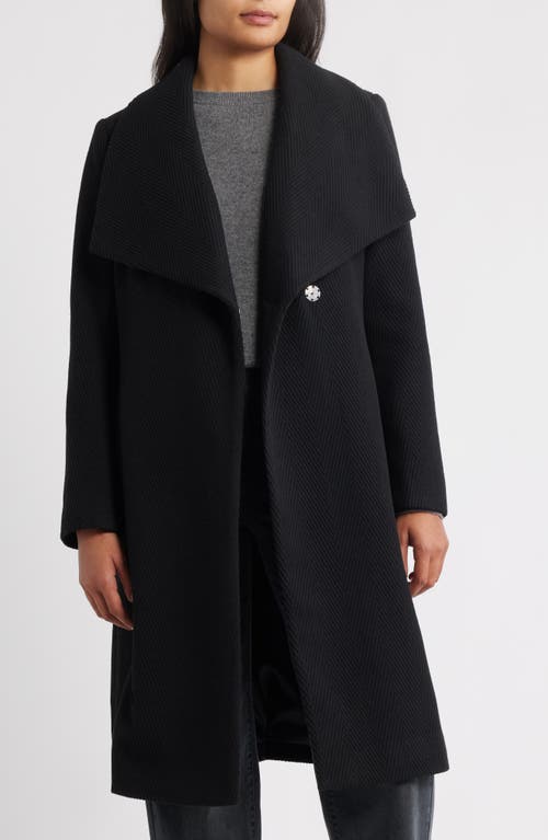 Sam Edelman Chevron Pattern Tie Waist Coat In Black