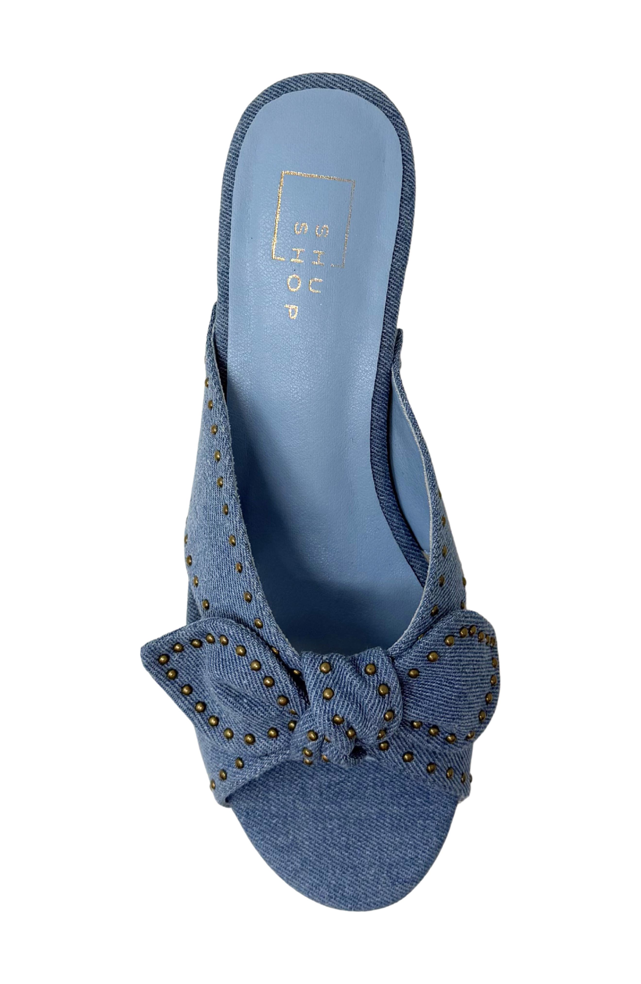 Eliza Platform Slide Sandal, Alternate, color, DENIM