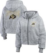 WEAR by Erin Andrews Women's WEAR by Erin Andrews Heather Gray Colorado Buffaloes Wear Speckle Double-Hit Raglan Full-Zip Hoodie