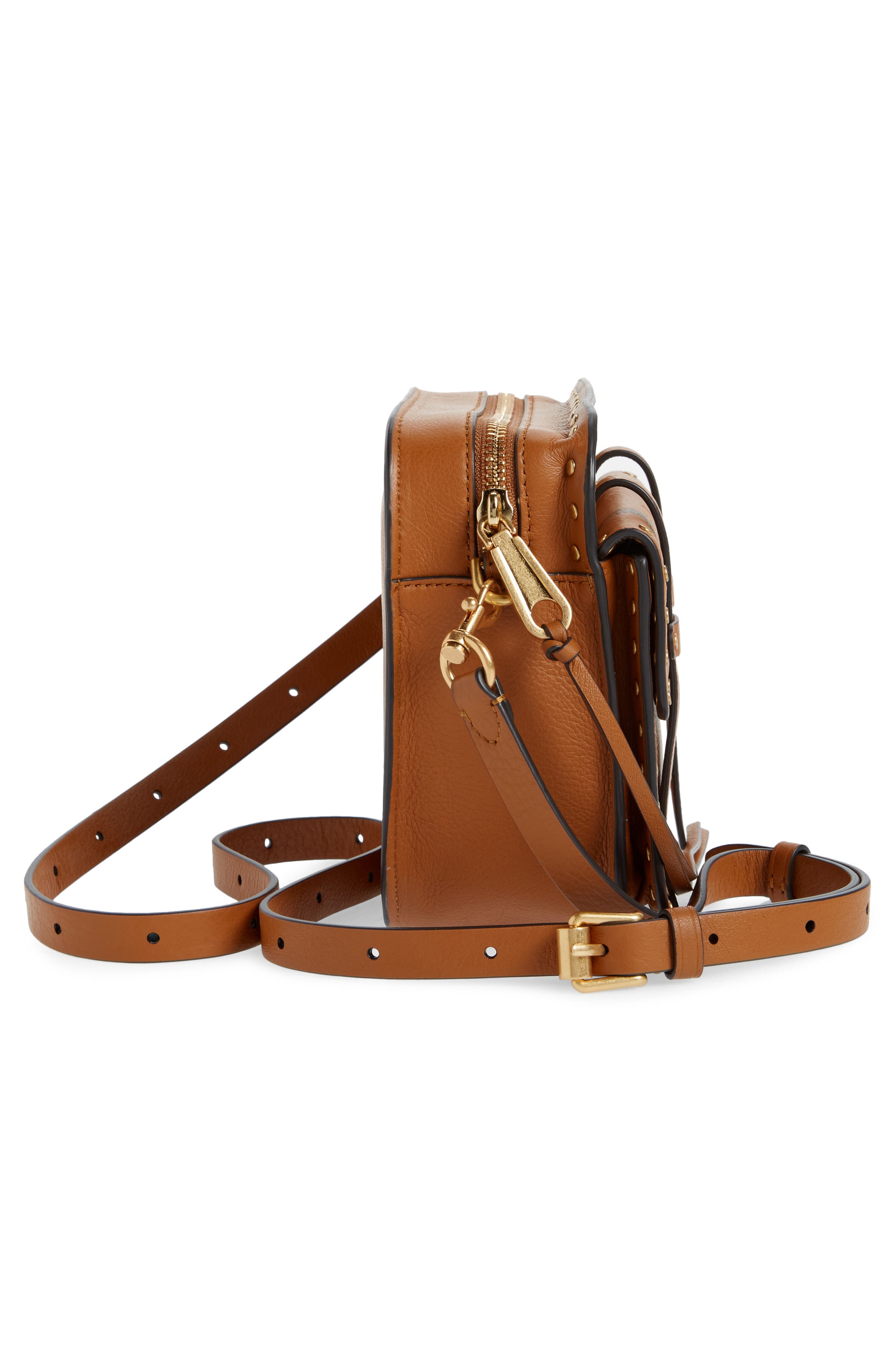 Nanine Leather Crossbody Bag, Alternate, color, CARAMELLO