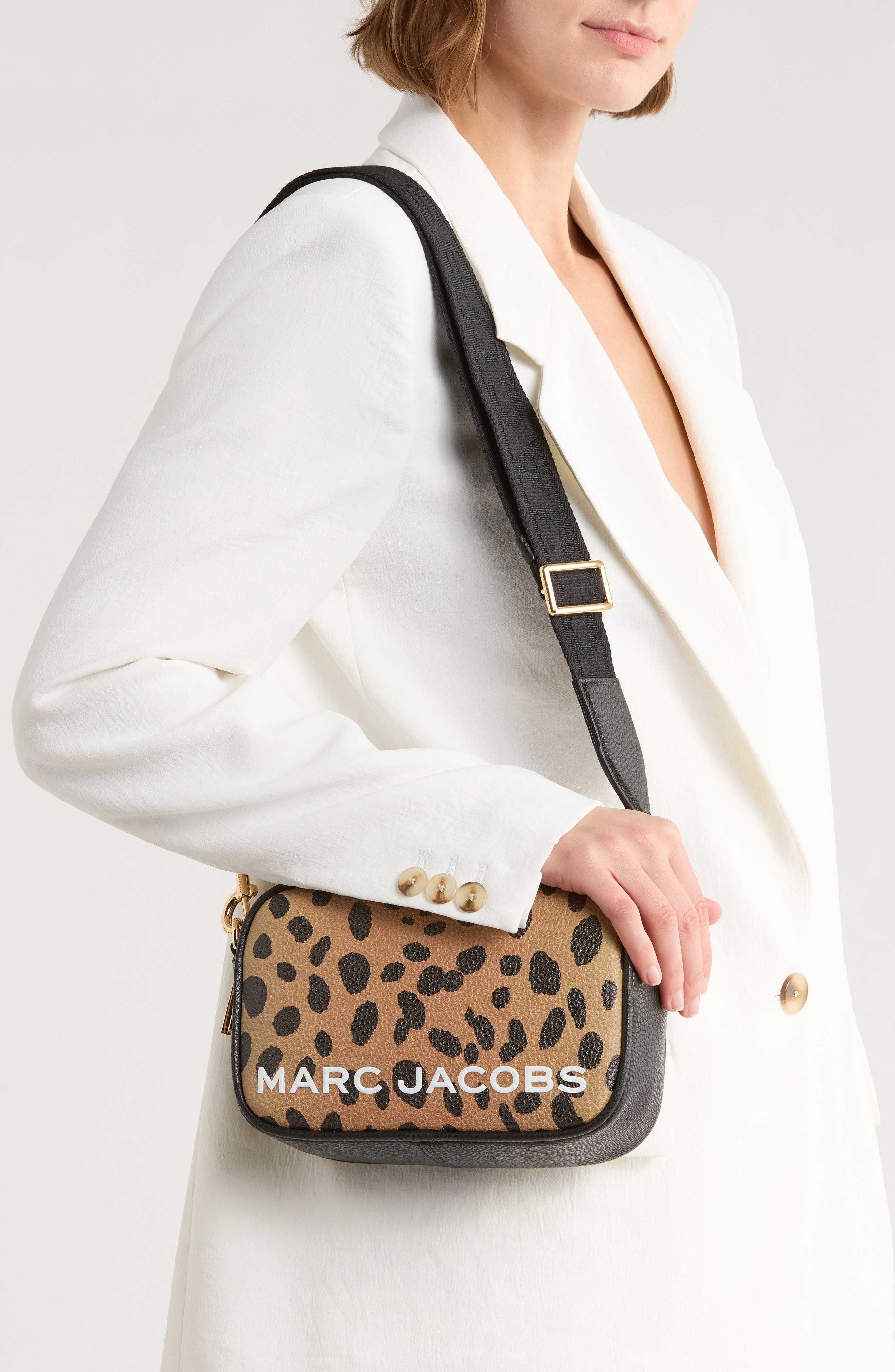 Marc Jacobs Cheetah Bold Flash Camera Bag, Alternate, color, Black Multi
