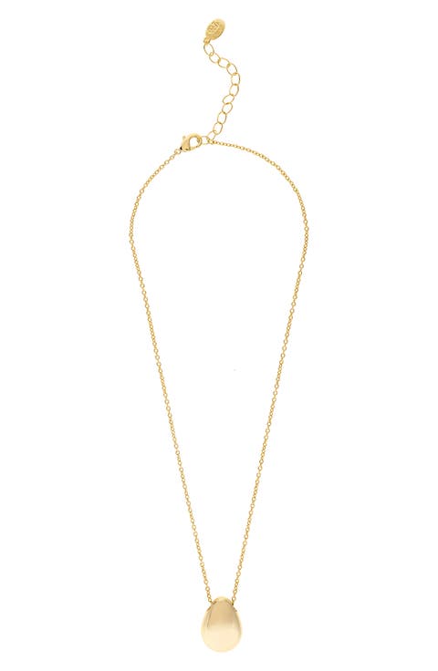 Polished Teadrop Pendant Necklace