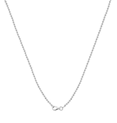 Sterling Silver Cut Bead Ball Necklace