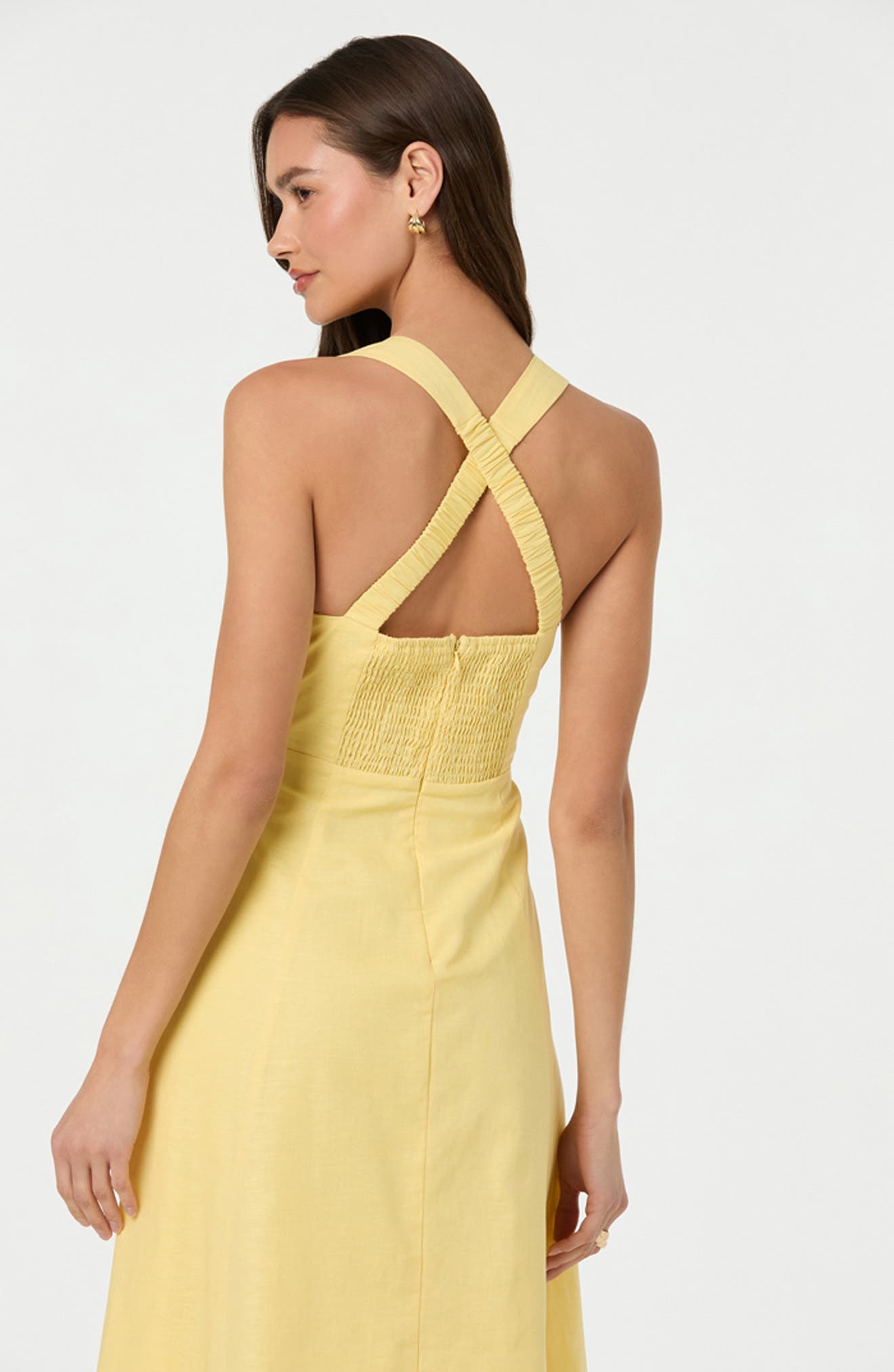 astr the label cross back sleeveless midi dress ASTR Women's Cross Back Sleeveless Midi Dress - Black