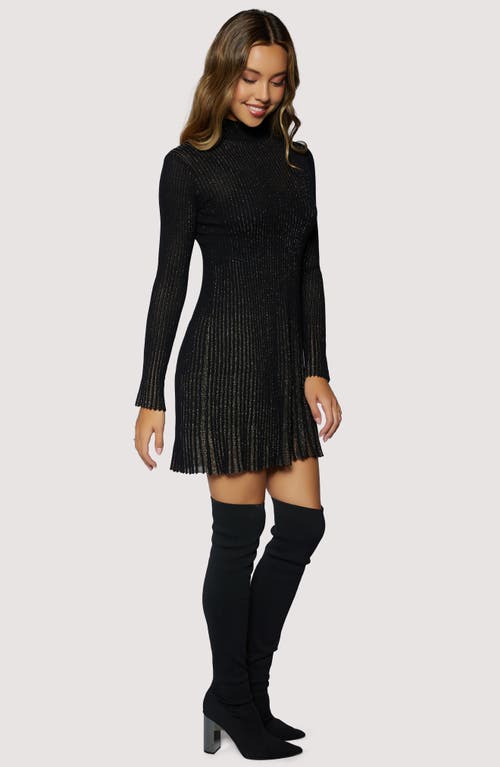 Lost + Wander Treasures Of Light Metallic Stripe Long Sleeve Minidress In Animal Print