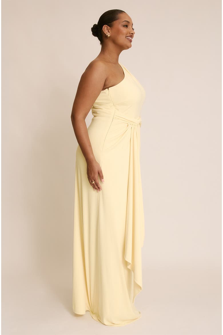 Andie One Shoulder Stretch Maxi Dress, Alternate, color, Lemon