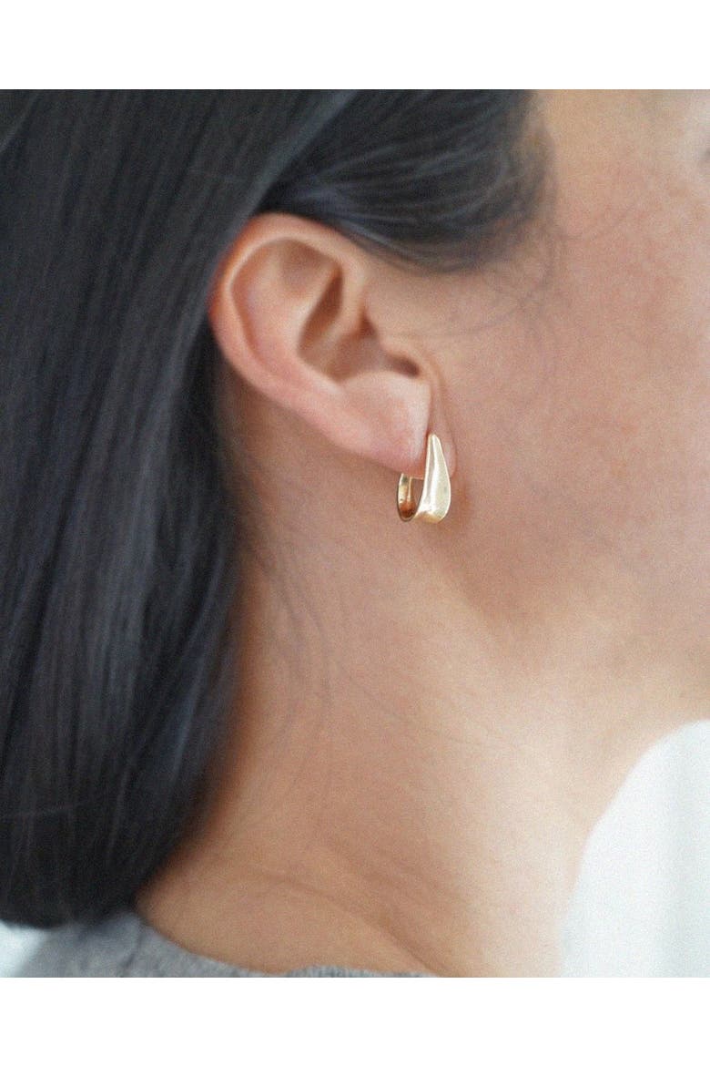 Ancre Earrings, Alternate, color, Brass