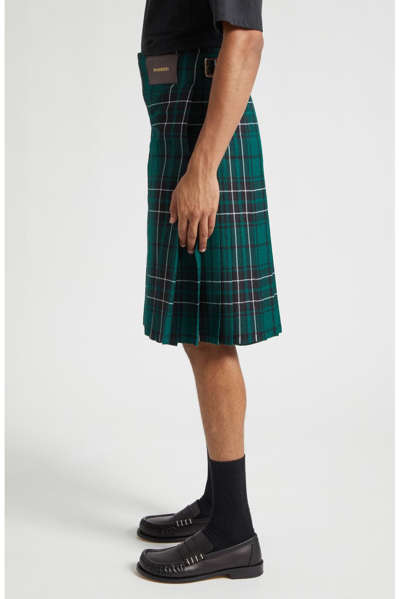 Plaid Wool Kilt, Alternate, color, FOREST GREEN