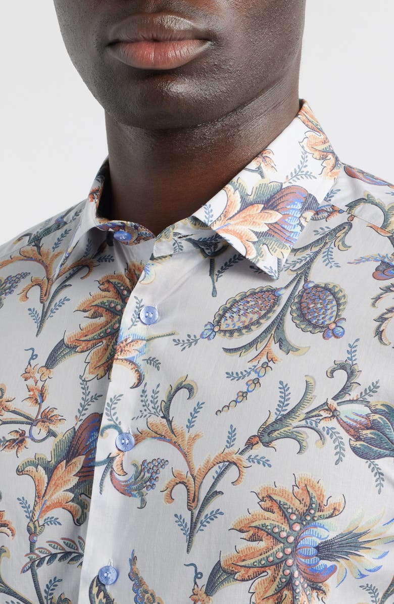 Etro Roma Cotton Muslin Dress Shirt, Alternate, color, Printed Azure/ White Base