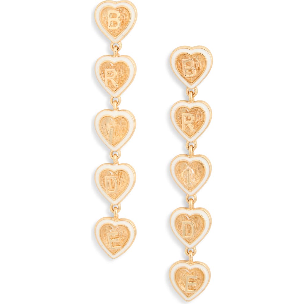 Leith Bride Linear Heart Drop Earrings