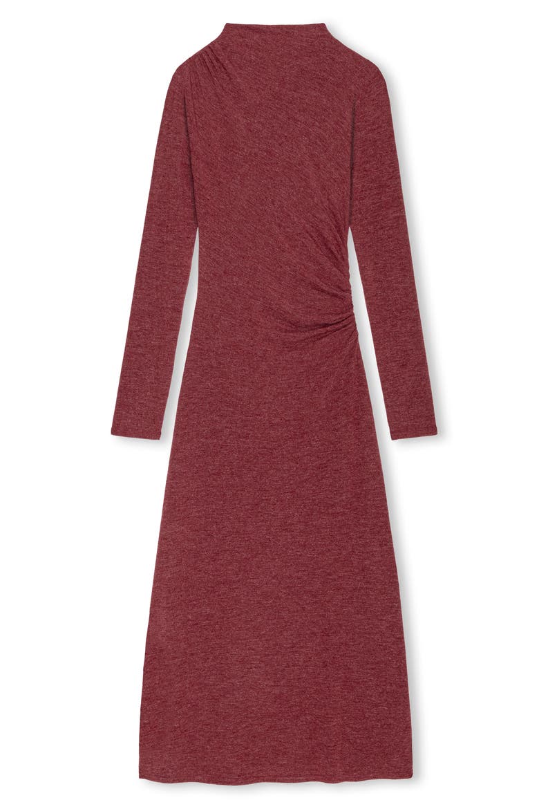 Margaret Mock Neck Jersey Midi Dress, Alternate, color, MERLOT