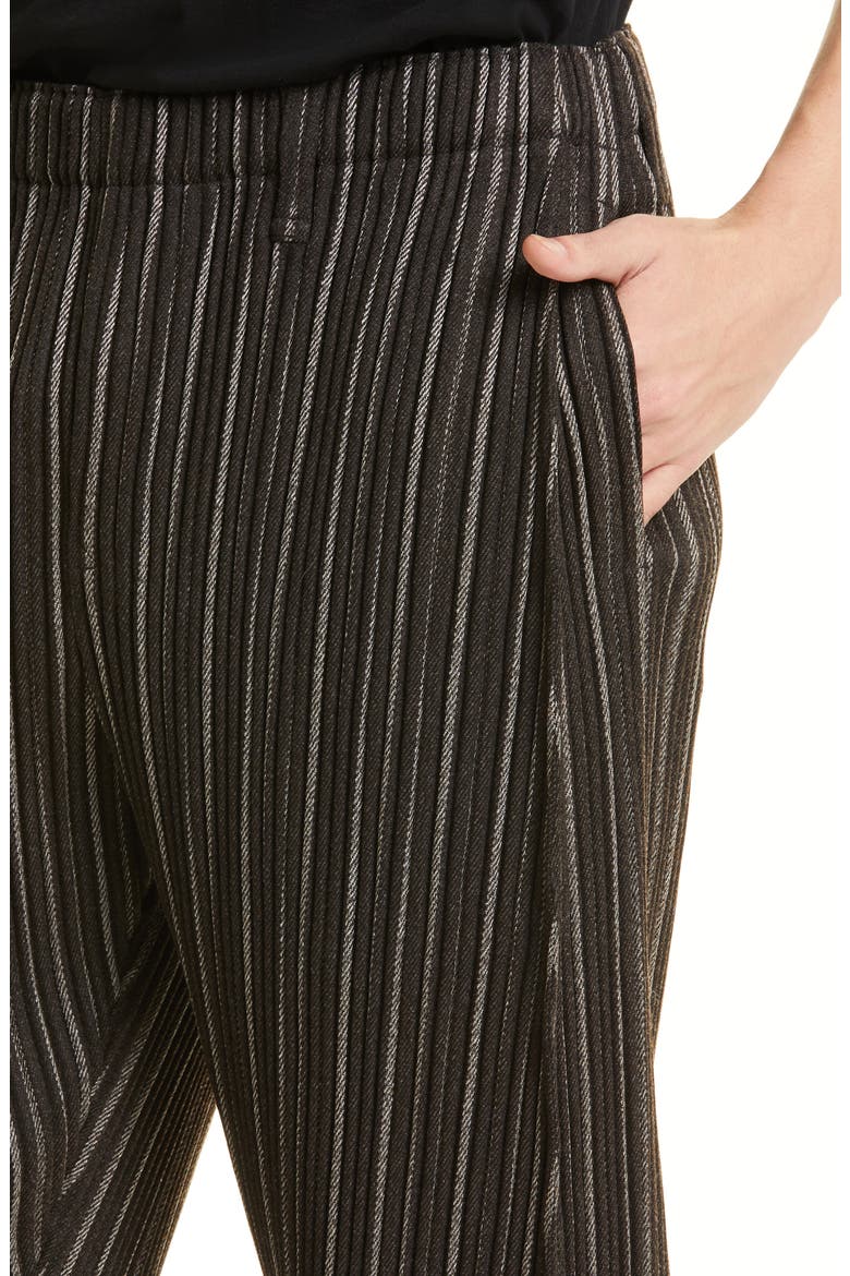 Pleated Tweed Pants, Alternate, color, 18-BLACK STRIPE
