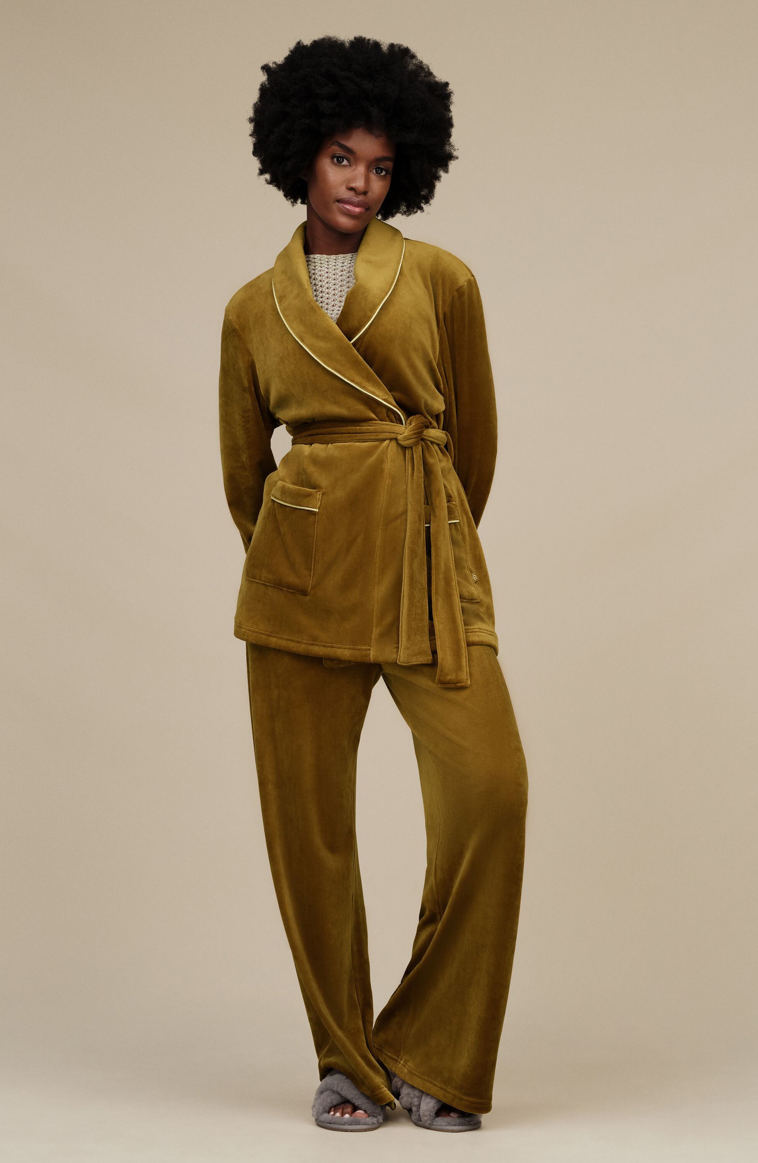 UGG<sup>®</sup> Scuffita Genuine Shearling Slide Slipper, Alternate, color, Charcoal