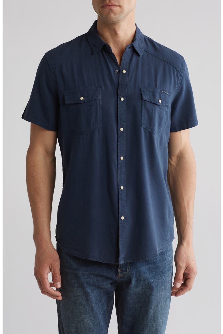 Western Short Sleeve Shirt, Main, color, MIDNIGHT NAVY