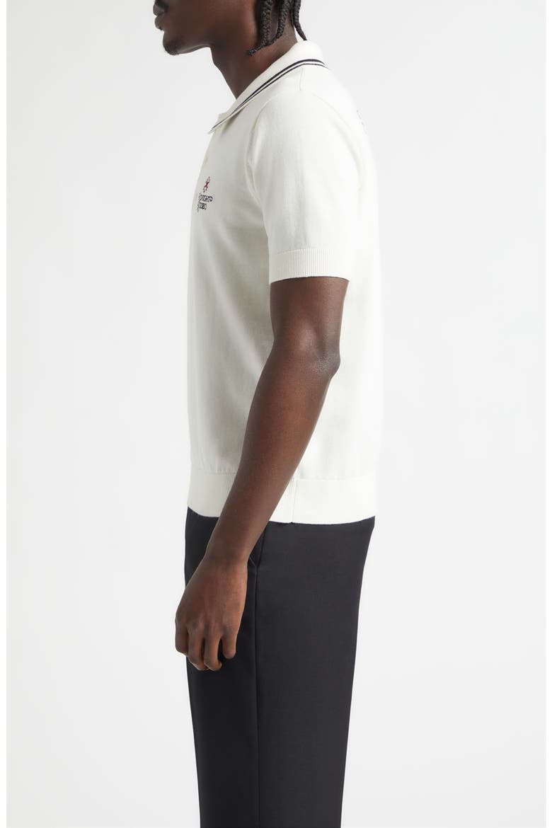 Signature Logo Embroidered Polo Sweater, Alternate, color, VINTAGE WHITE