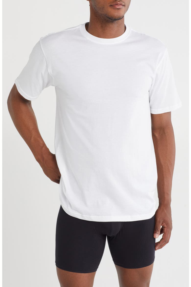 Cotton Classic 3-Pack Crewneck T-Shirts, Main, color, WHITE