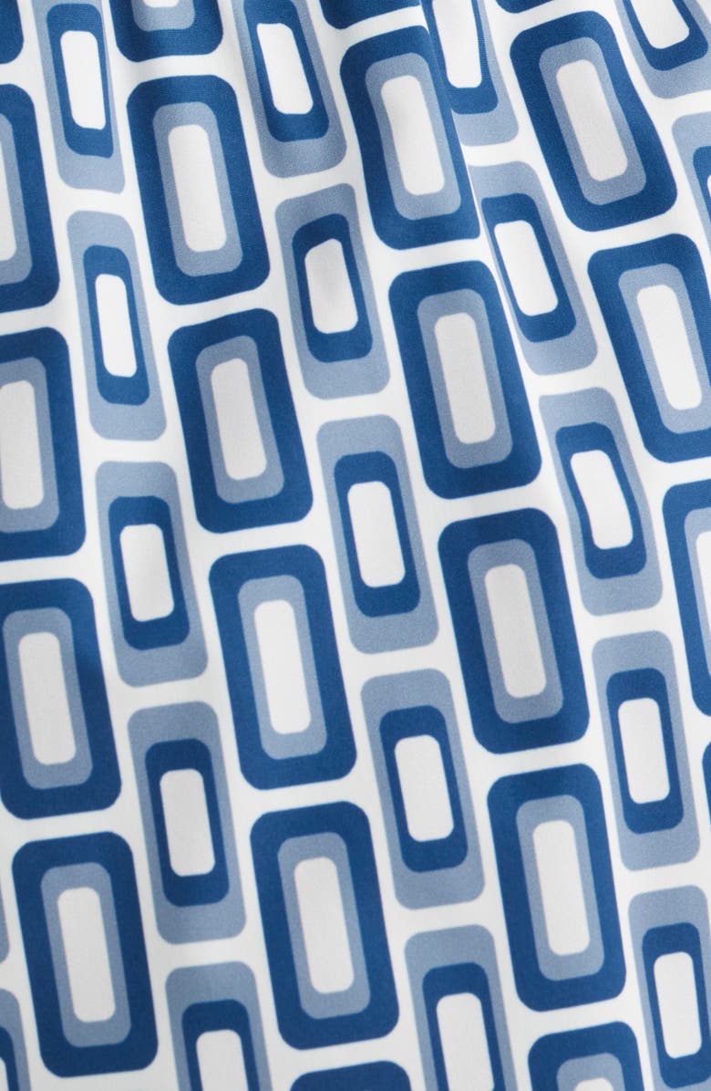 Bugatchi Cruz Geo Print Swim Trunks, Alternate, color, Navy