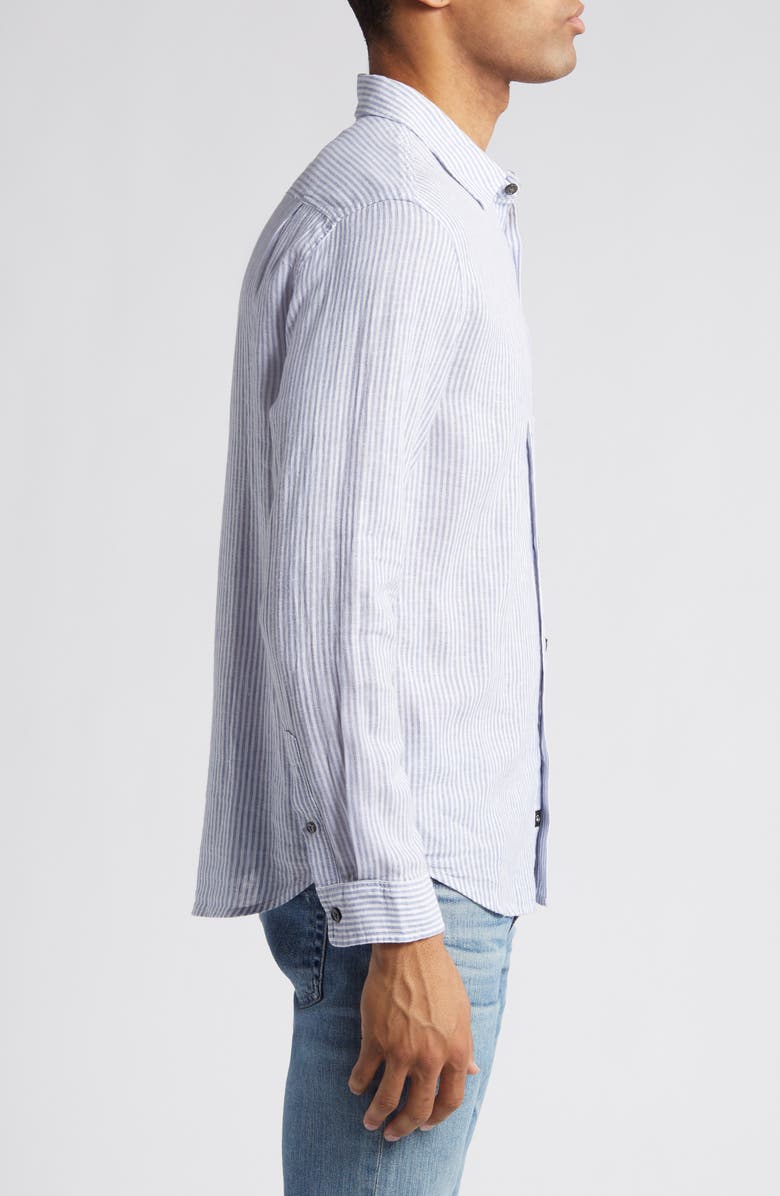 Rails Connor Stripe Linen Blend Button-Up Shirt, Alternate, color, Denim White Pinstripe