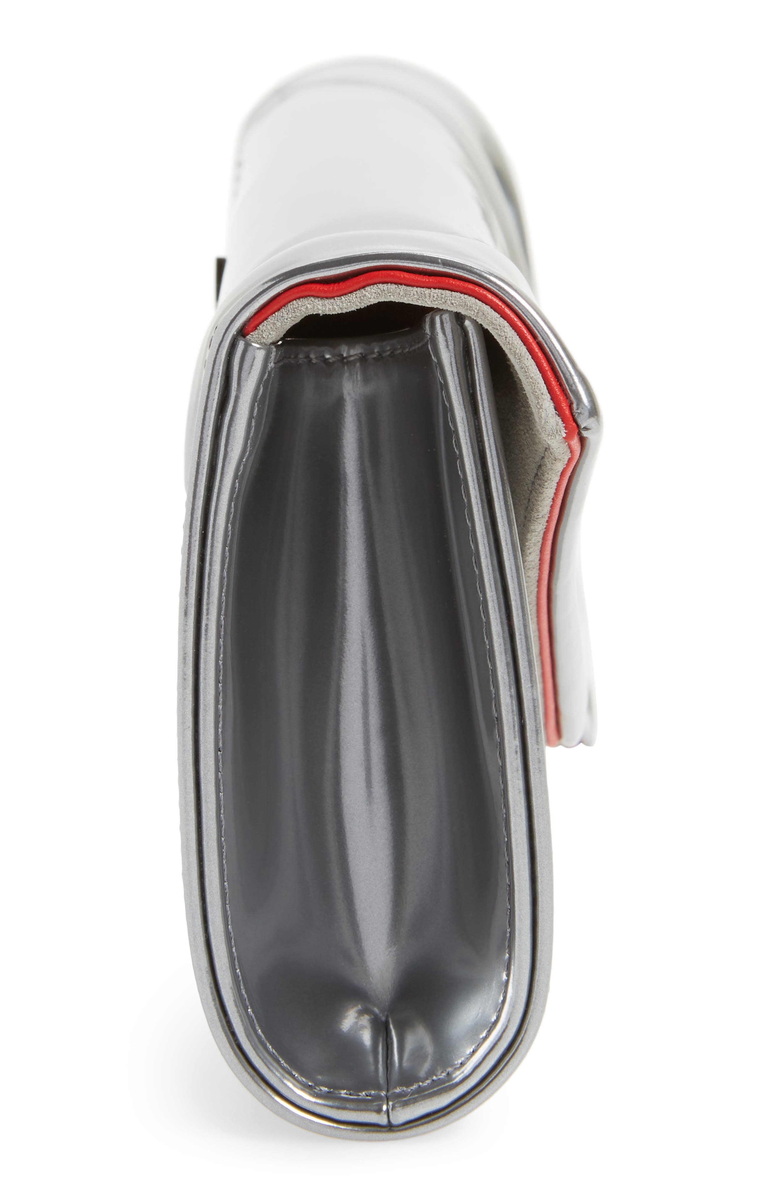 Christian Louboutin So Kate Metallic Leather Clutch, Alternate, color, 