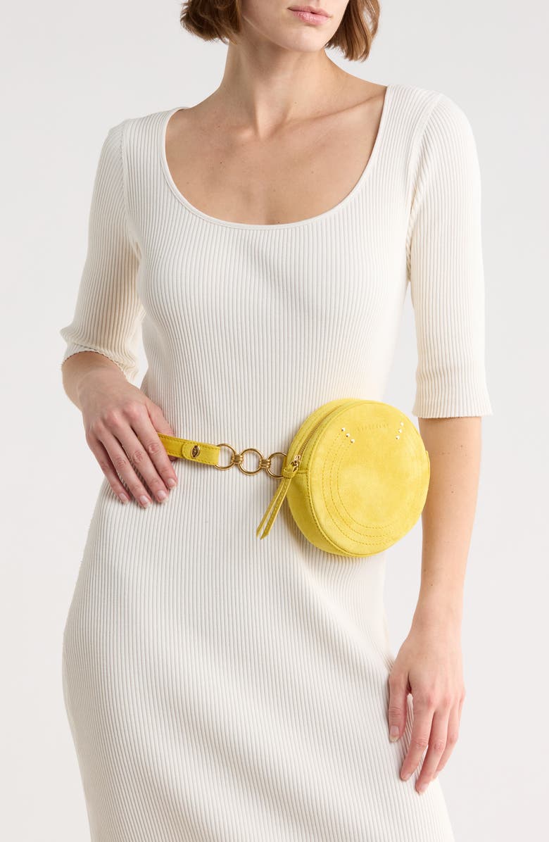 Longchamp Cavalcade Suede Belt Bag, Alternate, color, Acid