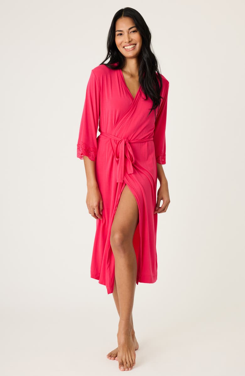 PJ Salvage Day Dreams Jersey Robe, Alternate, color, Ruby Red