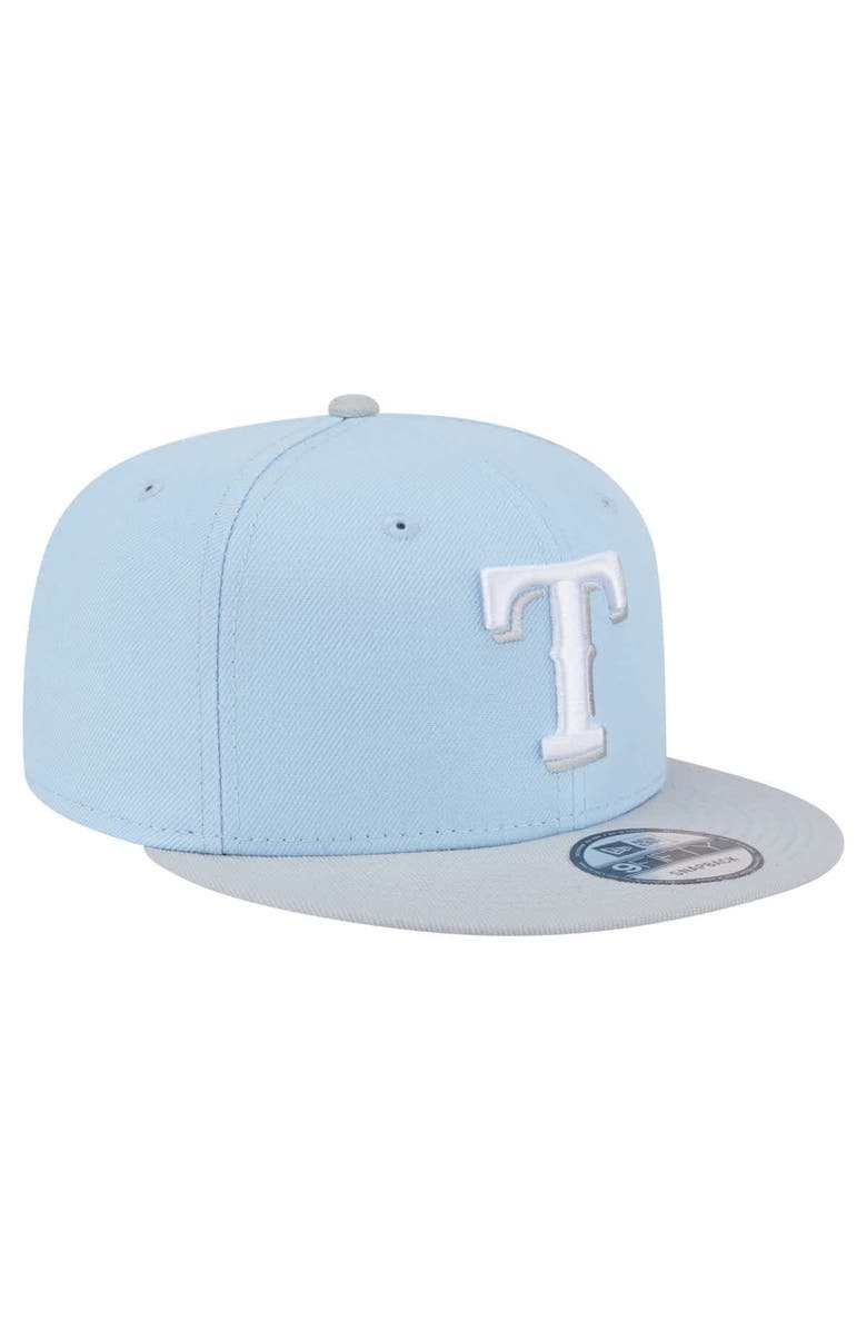 New Era Man's New Era Light Blue/Gray Texas Rangers 2-Tone Color Pack 9FIFTY Snapback Hat, Alternate, color,