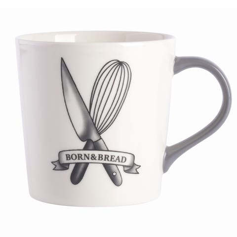 17 Ounce Fine Ceramic Born & Bread Mug in White