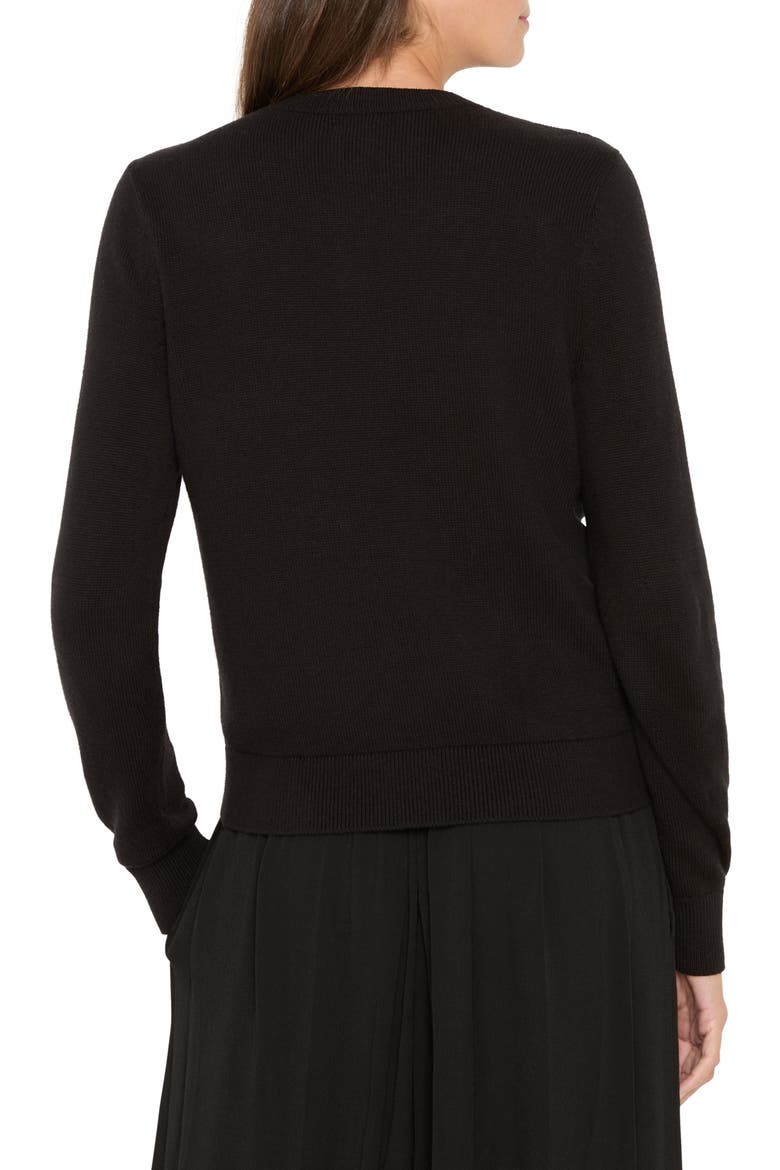 Mixed Media Ruffle Cardigan, Alternate, color, BLACK ONYX