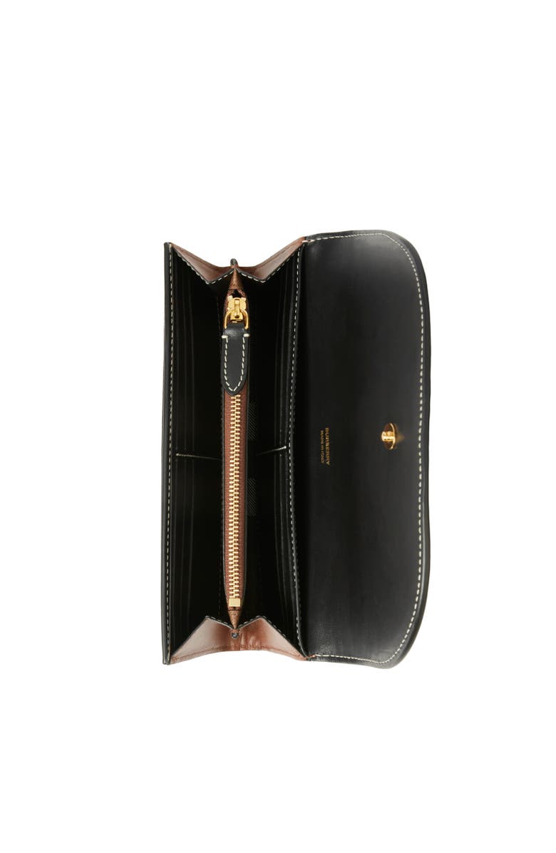 Burberry Check Continental Wallet, Alternate, color, Dark Birch Brown