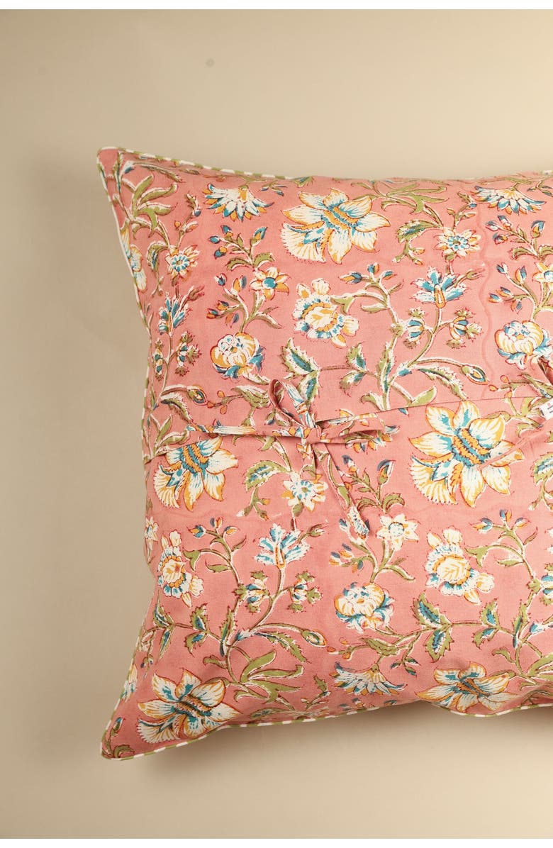 Ninéh Coral Spring Block Print Pillow, Alternate, color, Coral